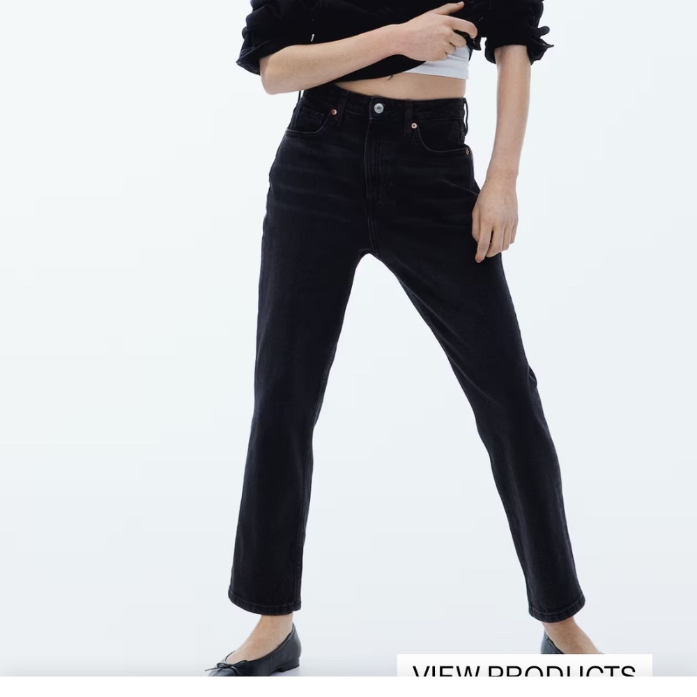 HM blacks jeans slim straight ankle length women